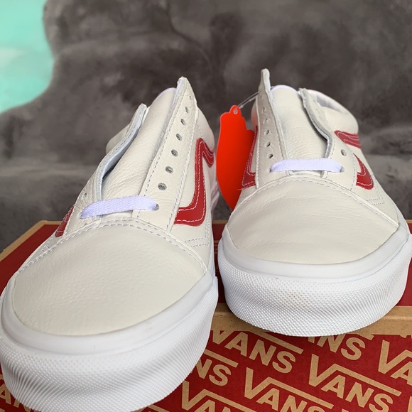 VANS OLD SKOOL LEATHER POP Trwht/Chili Pepper WMNS - Picture 10 of 14